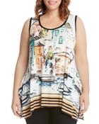 Karen Kane Plus Venice Print Sleeveless Top