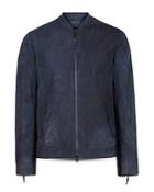 John Varvatos Collection Regular Fit Leather Racer Jacket