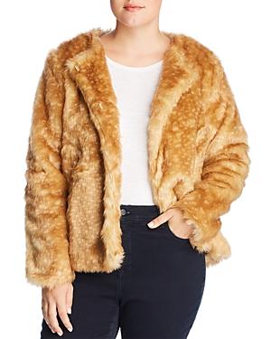 Glamorous Curvy Spotted Faux-fur Coat