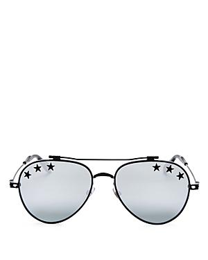 Givenchy Mirrored Embellished Aviator Sunglasses, 58mm