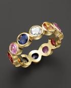 Temple St. Clair 18k Yellow Gold Eternity Ring With Rose Cut Mixed Sapphires