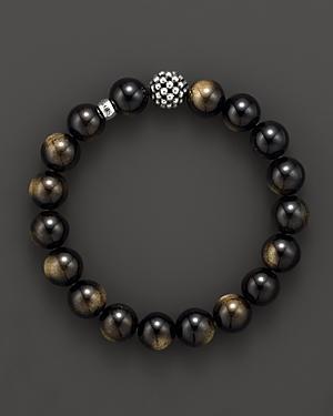 Lagos Golden Obsidian Caviar Beaded Bracelet