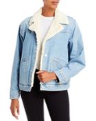 Mother The Off The Grid Sherpa Denim Bomber Jacket