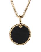 David Yurman Small Cable Disc Amulet In 18k Yellow Gold With Black Onyx