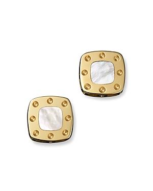 Roberto Coin 18k Yellow Gold Mini Pois Moi Mother-of-pearl Square Stud Earrings