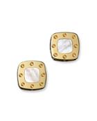 Roberto Coin 18k Yellow Gold Mini Pois Moi Mother-of-pearl Square Stud Earrings