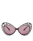 Moschino Swarovski Crystal Cat Eye Sunglasses, 58mm