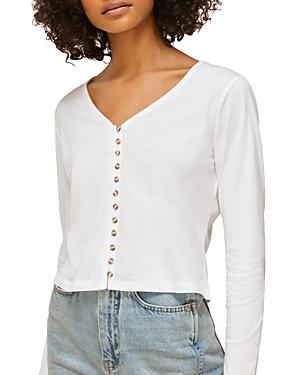 Whistles Sabrine Button Accented Knit Top