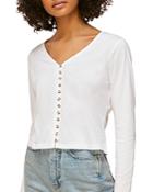 Whistles Sabrine Button Accented Knit Top
