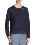 Kenneth Cole Boxy Distressed Sweatshirt