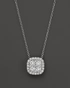 Diamond Cluster Pendant Necklace In 14k White Gold, 2.0 Ct. T.w.