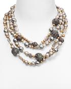 Alexis Bittar Elements Pave Sphere & Simulated Pearl Bib Necklace, 17