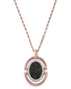 Bloomingdale's Diamond & Black Diamond Round Pendant Necklace In 14k Rose Gold, 18 - 100% Exclusive