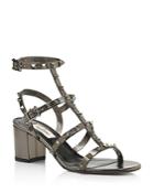 Valentino Garavani Women's Rockstud Metallic Leather Block Heel Sandals