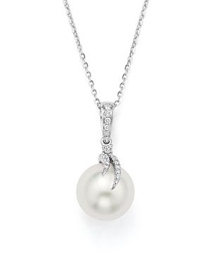 Tara Pearls 14k White Gold Cultured South Sea Pearl & Diamond Pendant Necklace, 15