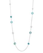 Ippolita Sterling Silver Wonderland Mixed Mother-of-pearl & Clear Quartz Doublet Station Necklace In Bermuda, 40