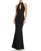 Aqua Ladder-stitched Halter Gown - 100% Exclusive