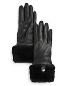 Ugg Shearling-cuff Leather Tech Gloves