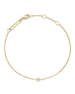 Zoe Chicco 14k Yellow Gold Chain Bracelet With Bezel-set Diamond