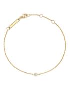 Zoe Chicco 14k Yellow Gold Chain Bracelet With Bezel-set Diamond