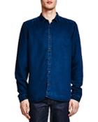 The Kooples Slim Fit Washed Denim Button Down Shirt