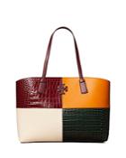 Tory Burch Mcgraw Color Blocked Embossed Tote