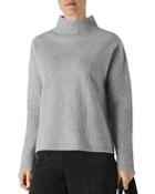 Whistles Ribbed Knit Wool Pullover Sweater