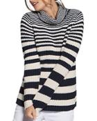 Basler Striped Cotton Turtleneck Sweater