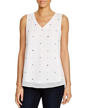 Nic+zoe Flower Dot Embroidered Top