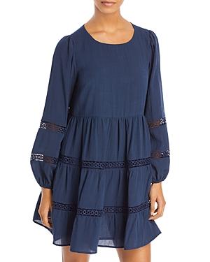 Aqua Lace Inset Mini Dress - 100% Exclusive
