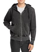 Rag & Bone Damon Cotton Blend Denim Full Zip Hoodie