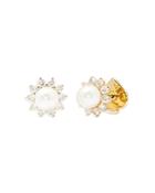 Kate Spade New York Sunny Pave & Imitation Pearl Halo Stud Earrings In Gold Tone