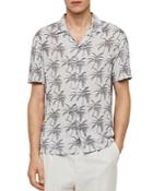 Allsaints Santa Cruz Palm Print Slim Fit Shirt