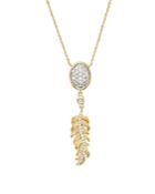Diamond Feather Y Necklace In 14k Yellow Gold, .40 Ct. T.w. - 100% Exclusive