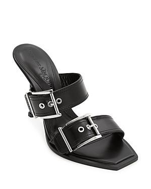 Alexander Mcqueen Women's Slip On Buckled High Heel Sandals