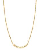 Zoe Chicco 14k Yellow Gold Heavy Metal Curved Bar Diamond Pendant Necklace, 14-16