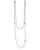 Lagos Sterling Silver Chain Necklace With Caviar Icon Stations, 36