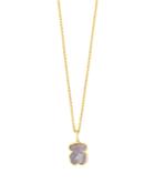 Tous 18k Yellow Gold Xxs Mother-of-pearl Bear Pendant Necklace, 17.75