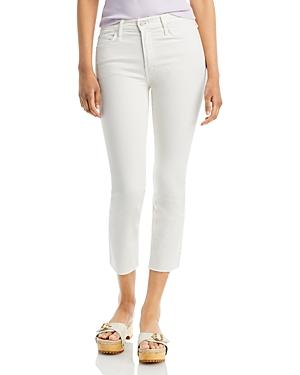 Mother The Mid Rise Dazzler Cropped Jeans In Cream Puff