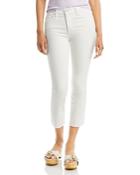 Mother The Mid Rise Dazzler Cropped Jeans In Cream Puff