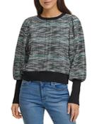 Dkny Long Puff Sleeve Sweater With Zipper Cuffs