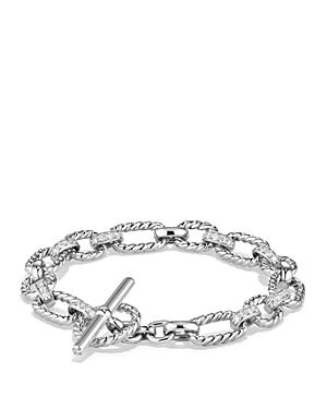 David Yurman Cushion Chain Link Bracelet With Diamonds