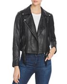 Bagatelle Fringe-trim Faux-leather Jacket
