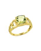 Bloomingdale's Lemon Quartz Chain Link Ring In 14k Yellow Gold - 100% Exclusive
