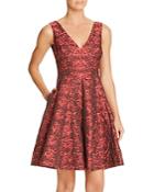 Betsey Johnson Rose Print Jacquard Dress