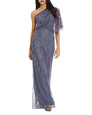 Adrianna Papell One Shoulder Beaded Dress