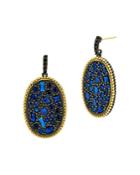 Freida Rothman Oval Statement Earrings In Rhodium & 14k Gold-plated Sterling Silver