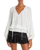 Ramy Brook Romy Embroidered Peasant Top
