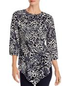 Status By Chenault Ruched Leopard-print Top