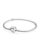 Pandora Bracelet - Sterling Silver With Heart Clasp
